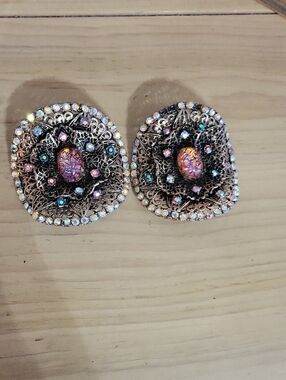 Vintage Musi Art Glass Shoe Boot Clips